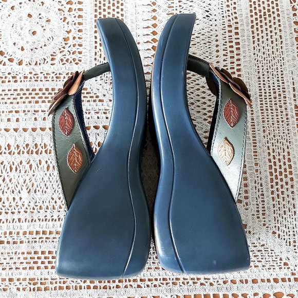 Jasmin Wedge Size 9 Thong Sandals Lightweight Platform Comfy Block Chunky Heel - Picture 9 of 14